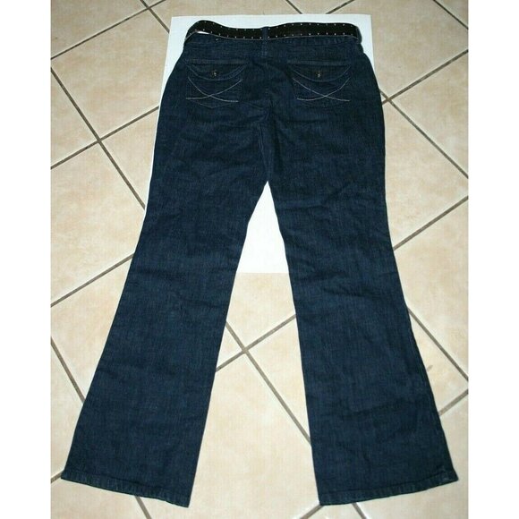 St John's Bay jeans womens 12 Fashion bootcut belt average 31 x 32 blue new - Picture 4 of 11